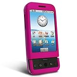 Clip-on Rubber Coated Case w/ Belt Clip for HTC G1 Google, Hot Pink