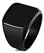 Besteel Vintage Style Stainless Steel Biker Rings for Men Bands Polished Black Ring, Size 13