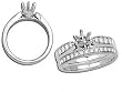 14K White Gold Diamond Wedding Set Semimount - 0.39 Ct.