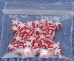 Dollhouse Miniature Peppermint Candies in Red