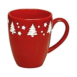 IMAGE OF Tannenbaum Caffelatte Mug in Cherry with White Tree [Set of 4]