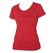 Red Solid color Classic Super soft 100% cotton longer womens and girls tee shirt.