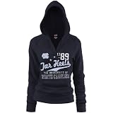 NCAA North Carolina Tar Heels (UNC) Ladies Navy Blue Rugby Distressed Deep V-neck Hoody Sweatshirt