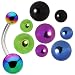 Anodized Titanium 5 Pair Interchangeable Belly Ring Pack