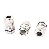 uxcell　ケーブルグランド　ケーブルコネクタ　ステンレス鋼　ナイロン　防水　PG7　３個入り