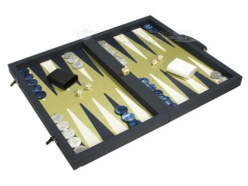 Composite Fiber/Leatherette Backgammon Set (Attache Case) Calypso Blue with Gold Field 414p3BAVboL Composite Fiber/Leatherette Backgammon Set (Attache Case) Calypso Blue with Gold Field