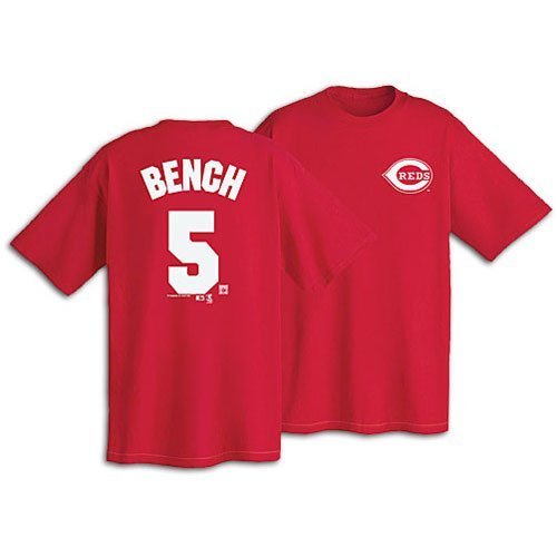 Johnny Bench Majestic Cooperstown Throwback Player Name & Number Cincinnati Reds T-Shirt