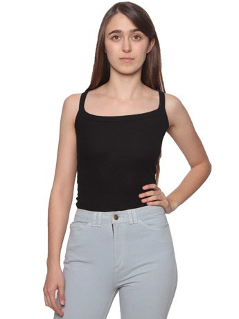 American Apparel Baby Thermal Scoop Neck Tank Medium-black