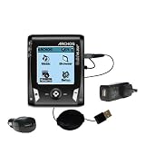 Retractable USB Hot Sync Compact Kit with Car & Wall Charger for the Archos Gmini XS 202 - Gomadic Brand w/ TipExchange Technology