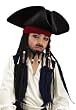 Deluxe Kids Captain Jack Sparrow Pirate Hat with Braids - Child Std.