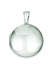 Sterling Silver Round Locket Pendant Jewelry 41mm