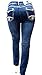 E-LINE WOMANS PLUS SIZE BLUE Denim 1826 JEANS Skinny LEG Ripped Distressed Pants