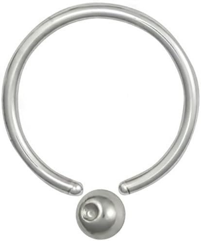 18g Surgical Steel 3/8" Captive Bead Hoop Circular Barbell Ring