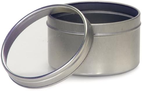 8 Oz Seamless Deep Body Tin with Window Cover Lids (Set of 8)