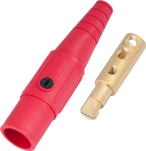 Marinco CLS40MB-C CLS Cam Type, Series 16 Inline, Single Pin Connector, 400 Amp, 600 Volt, 2/0 - 4/0 AWG, Male - Red (C)