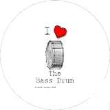 2.25 inch Large Round Badge Style Round Fridge Magnet I Love The Bass Drum