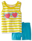 Kids Headquarters Girls 2-6X Striped Top With Blue Shorts