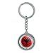 Albanian National Country Flag Spinning Round Metal Key Chain Keychain Ring