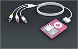 PCMICROSTORE Brand Composite AV Audio Video Cable for iPhone 3G and iPhone 1G, iPod Nano, iPod Classic and iPod Touch