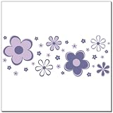 116 Purple Flower Wall Transfer Sticker Border Mural