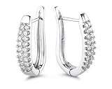 1.00CTW Diamond Hoop Earrings in 14K White Gold