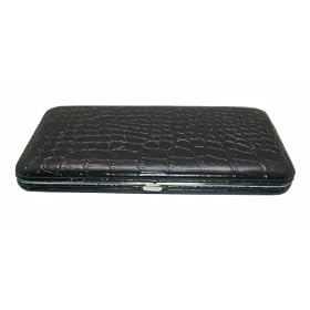 Buy ALLIGATOR EMBOSSED HARD CASE FLAT OPERA WALLET BY DESIGNSK by DesignSK