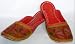 Dark Brown Thread Embroidered Leather Slip-ons Gujarati Pumps