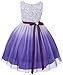 Tulle Rosette Spring Easter Flower Girl Dress in Ombre Fuchsia Aqua Purple Red 2-14