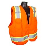 Radians SV62-2ZOT-2X Class 2 Two Tone Surveyor Safety Vests, Solid Twill Orange, 2 Extra Large