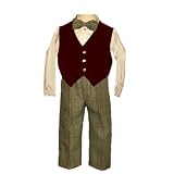 Boys Vintage Holiday Vest and Slack Suit - 5 Pc Set (12M - 7)