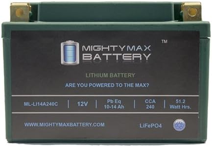Lithium Iron Phosphate 12V 14AH Battery for Kawasaki KLR650 - Mighty Max Battery brand product