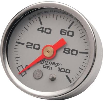 BKRider 2212-0007 Auto Meter 1 5/8 Pressure Gauges Silver Face for Harley-Davidson (ZZ 2212-0007)