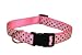 Medium Pink/Brown Polka Dot Dog Collar: 3/4" wide, Adjusts 13-20".
