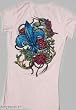 Ankh Royalty Pink Crystalled Roses Butterfly Fleur-de-Lis Royalty Short Sleeve Tee Shirt