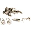 12 White Gold Plated Clip On Earrings Jewelry Findings