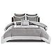 Comfort Spaces Malcom 7 Piece Comforter Set Ultra Soft Microfiber Hypoallergenic Bedding, King, Grey