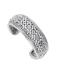 CleverEves Sterling Silver Oxidized Fancy Cuff Bracelet