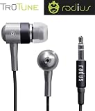 Radius RAHP01BK / RA-HP01BK / RA-HP01BK Tru-Tune Ultra-light Aluminum Earbuds W/ Noise Isolation, iPhone Compatible - Black (Designed in Japan)