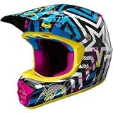 Fox Racing V3 Explosion Helmet Large/Blue/Yellow