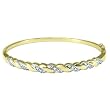 10K Gold Over Silver Bangle Bracelet (0.14 cttw, I-J Color, I2-I3 Clarity)