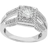 14K White Gold Diamond Bridal Engagement Ring