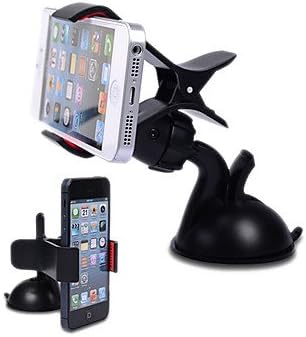 Premium 360 Degree Rotatable Universal Car Holder with Suction Cup for Mobile Phone , Hands Free In Car Accessories Adjustable GPS Saver, Black