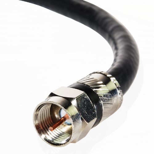 Mediabridge - Triple Shielded Coaxial Digital Audio Video Cable (50 Feet) F-Pin to F-Pin w/ Easy Grip Connector Caps