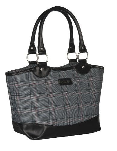Sachi 36-097 Insulated Fashion Lunch Tote, Grey Plaid