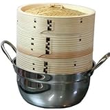 杉蒸篭（せいろ）18センチ2段ガスコンロ・IH対応鍋つきセット