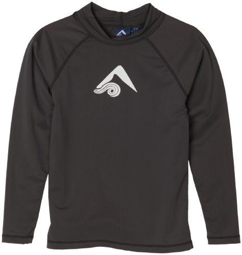 Kanu Surf Boys 8-20 Platinum Long-Sleeve Rashguard, Charcoal, Medium Kanu Surf Boys 8-20 Platinum Long-Sleeve Rashguard, Charcoal, Medium