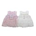 Baby Girls 3 Piece Embroidered Dress and Pants Baby Clothing Set with Headband (0-3 Months) (Pink with Blue and Pink Embroidery)