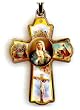 Cross Shaped Key Chain - Immaculate Heart of Mary, 2" x 1.5" - MADE IN ITALY