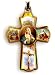 Cross Shaped Key Chain - Immaculate Heart of Mary, 2" x 1.5" - MADE IN ITALY