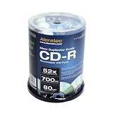 Aleratec 110121 Duplicator Grade 52x CDR Recordable Media, Silver, 100 Pack